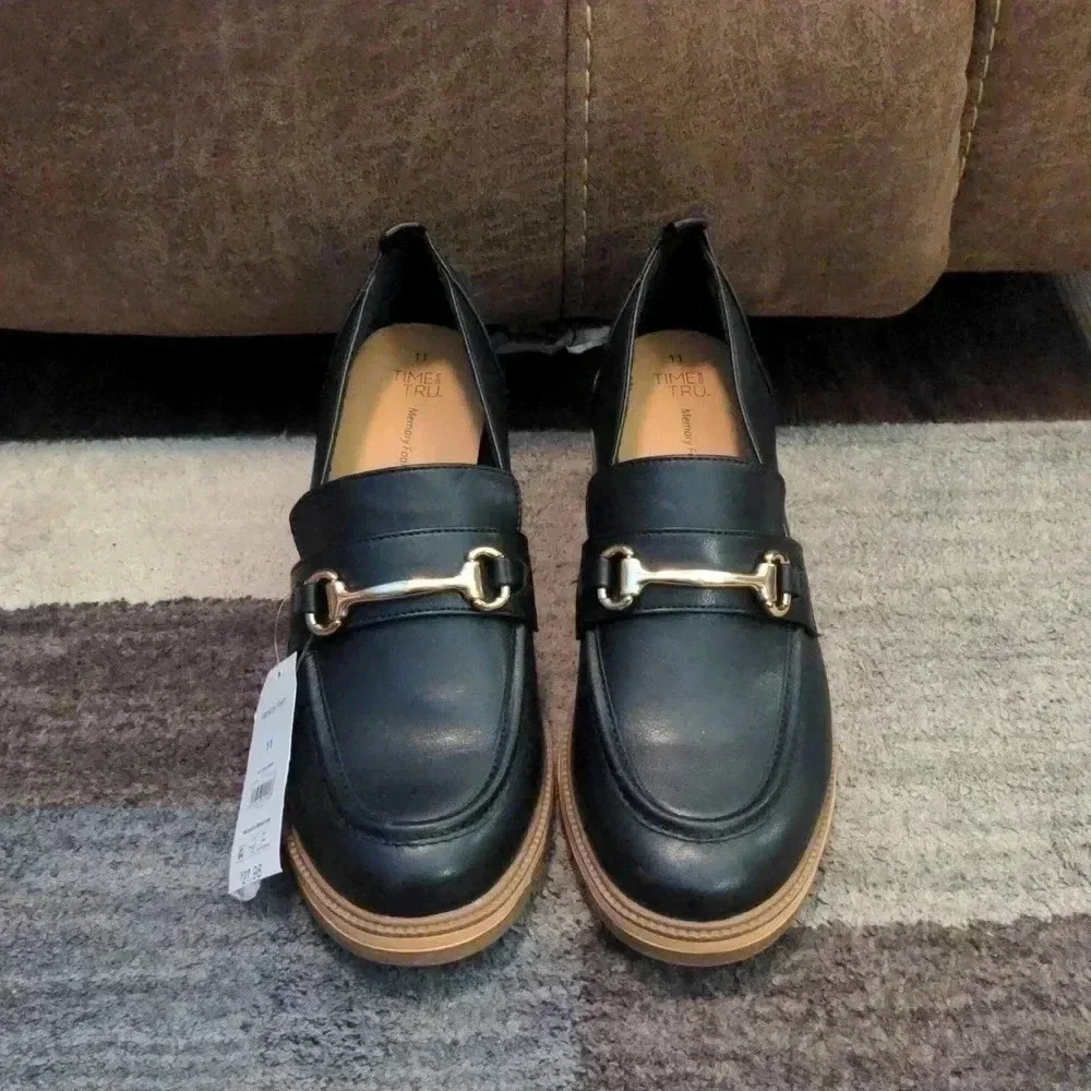 Time and Tru Women's Block Heel Loafers